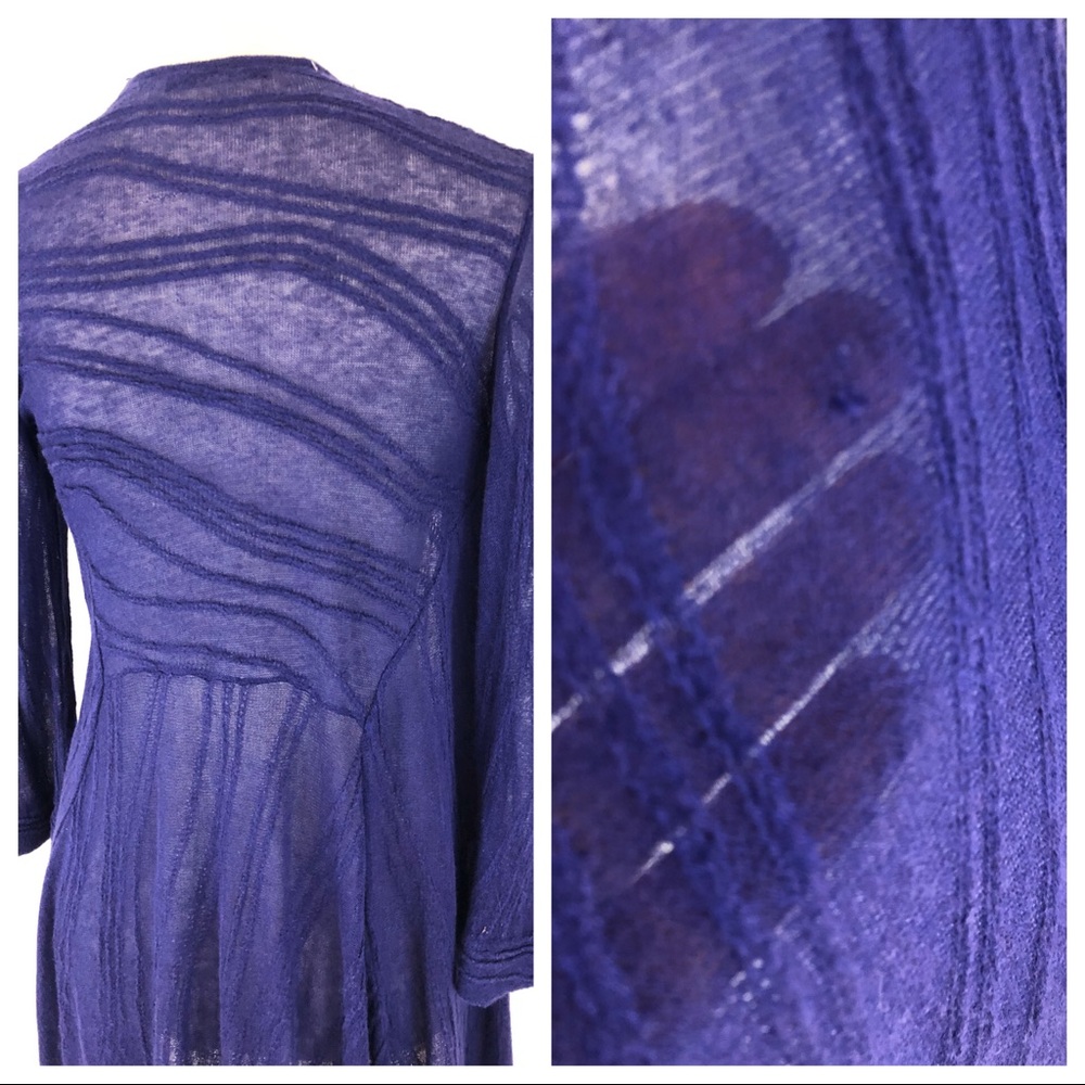 NIC + ZOE Purple Linen Open Front Top Layer XS - Picture 5 of 6